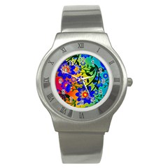 Abstract Background Backdrop Design Stainless Steel Watch by Amaryn4rt