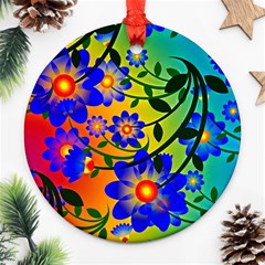 Abstract Background Backdrop Design Round Ornament (two Sides)