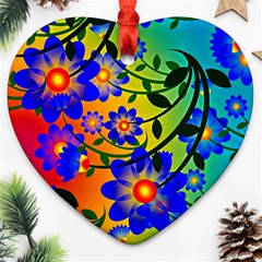 Abstract Background Backdrop Design Heart Ornament (two Sides) by Amaryn4rt