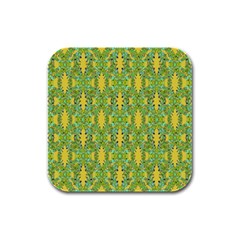 Ornate Modern Noveau Rubber Square Coaster (4 Pack)  by dflcprints