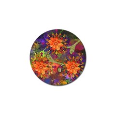 Abstract Flowers Floral Decorative Golf Ball Marker (4 Pack) by Amaryn4rt