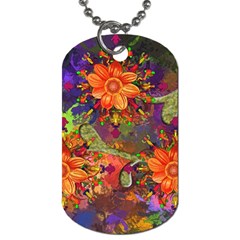 Abstract Flowers Floral Decorative Dog Tag (two Sides) by Amaryn4rt