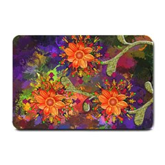 Abstract Flowers Floral Decorative Small Doormat  by Amaryn4rt