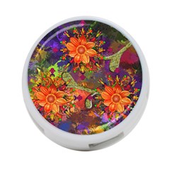 Abstract Flowers Floral Decorative 4-port Usb Hub (two Sides)  by Amaryn4rt