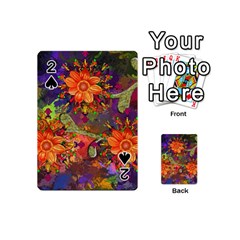 Abstract Flowers Floral Decorative Playing Cards 54 (mini)  by Amaryn4rt