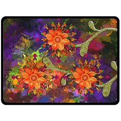 Abstract Flowers Floral Decorative Double Sided Fleece Blanket (large)  by Amaryn4rt