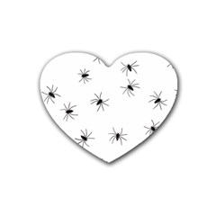 Animals Arachnophobia Seamless Rubber Coaster (heart)  by Amaryn4rt