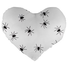 Animals Arachnophobia Seamless Large 19  Premium Heart Shape Cushions by Amaryn4rt