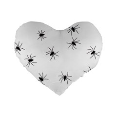 Animals Arachnophobia Seamless Standard 16  Premium Flano Heart Shape Cushions by Amaryn4rt