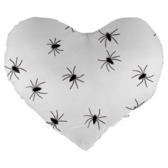 Animals Arachnophobia Seamless Large 19  Premium Flano Heart Shape Cushions by Amaryn4rt