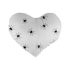 Animals Arachnophobia Seamless Standard 16  Premium Flano Heart Shape Cushions by Amaryn4rt