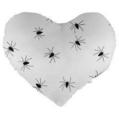 Animals Arachnophobia Seamless Large 19  Premium Flano Heart Shape Cushions by Amaryn4rt