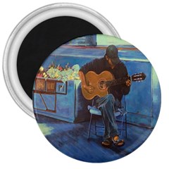 Man And His Guitar 3  Magnets by digitaldivadesigns