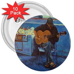 Man And His Guitar 3  Buttons (10 Pack)  by digitaldivadesigns