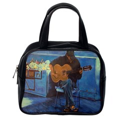 Man And His Guitar Classic Handbags (one Side) by digitaldivadesigns