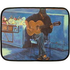 Man And His Guitar Double Sided Fleece Blanket (mini)  by digitaldivadesigns