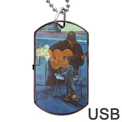 Man And His Guitar Dog Tag Usb Flash (two Sides) by digitaldivadesigns