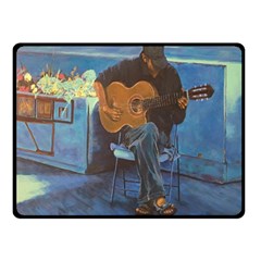 Man And His Guitar Double Sided Fleece Blanket (small)  by digitaldivadesigns