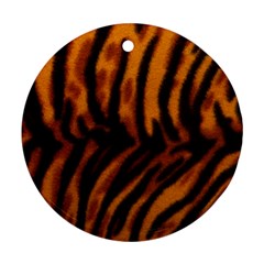 Animal Background Cat Cheetah Coat Round Ornament (Two Sides)