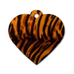 Animal Background Cat Cheetah Coat Dog Tag Heart (One Side)