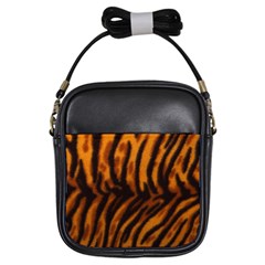 Animal Background Cat Cheetah Coat Girls Sling Bags