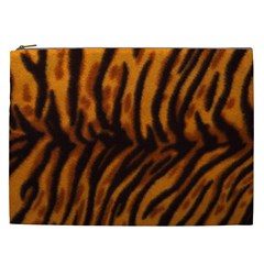 Animal Background Cat Cheetah Coat Cosmetic Bag (XXL) 