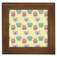 Animals Pastel Children Colorful Framed Tiles by Amaryn4rt