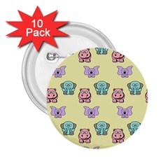 Animals Pastel Children Colorful 2 25  Buttons (10 Pack)  by Amaryn4rt