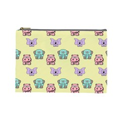 Animals Pastel Children Colorful Cosmetic Bag (large)  by Amaryn4rt