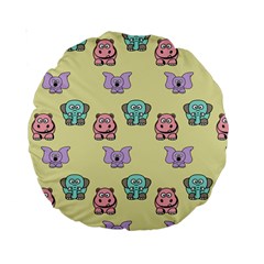 Animals Pastel Children Colorful Standard 15  Premium Round Cushions by Amaryn4rt