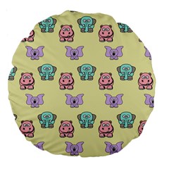 Animals Pastel Children Colorful Large 18  Premium Flano Round Cushions by Amaryn4rt