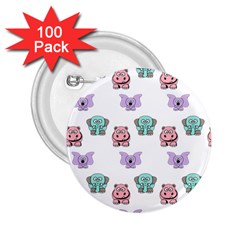 Animals Pastel Children Colorful 2.25  Buttons (100 pack) 