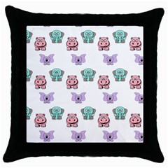 Animals Pastel Children Colorful Throw Pillow Case (Black)