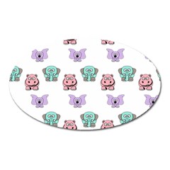 Animals Pastel Children Colorful Oval Magnet