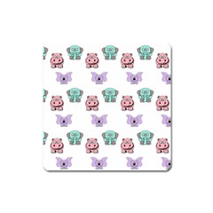 Animals Pastel Children Colorful Square Magnet