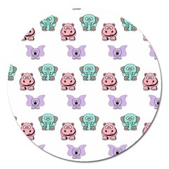 Animals Pastel Children Colorful Magnet 5  (Round)