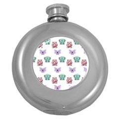 Animals Pastel Children Colorful Round Hip Flask (5 oz)