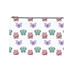 Animals Pastel Children Colorful Cosmetic Bag (large)  by Amaryn4rt