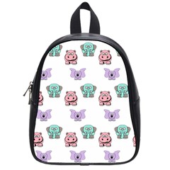 Animals Pastel Children Colorful School Bags (Small) 