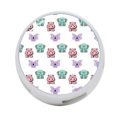 Animals Pastel Children Colorful 4-Port USB Hub (Two Sides) 