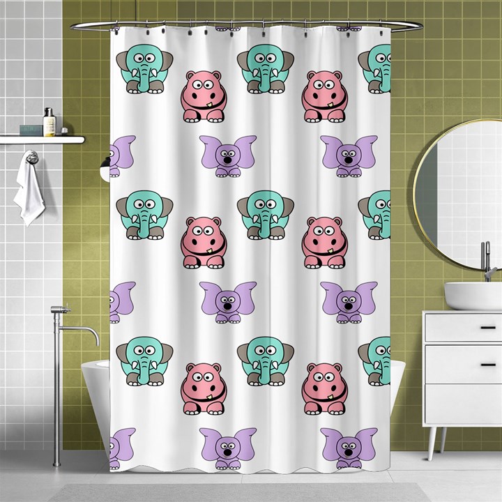 Animals Pastel Children Colorful Shower Curtain 48  x 72  (Small) 