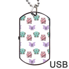 Animals Pastel Children Colorful Dog Tag USB Flash (Two Sides)