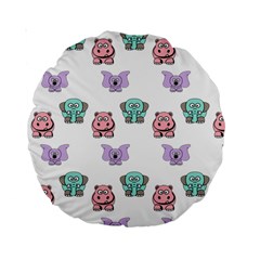 Animals Pastel Children Colorful Standard 15  Premium Round Cushions by Amaryn4rt