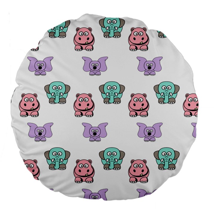 Animals Pastel Children Colorful Large 18  Premium Round Cushions