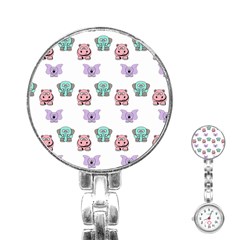 Animals Pastel Children Colorful Stainless Steel Nurses Watch