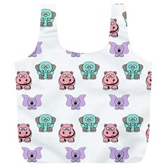 Animals Pastel Children Colorful Full Print Recycle Bags (L) 