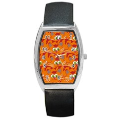 Animals Pet Cats Mammal Cartoon Barrel Style Metal Watch by Amaryn4rt