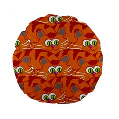 Animals Pet Cats Mammal Cartoon Standard 15  Premium Round Cushions by Amaryn4rt