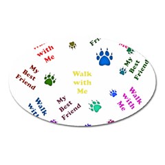 Animals Pets Dogs Paws Colorful Oval Magnet by Amaryn4rt