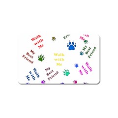 Animals Pets Dogs Paws Colorful Magnet (name Card) by Amaryn4rt